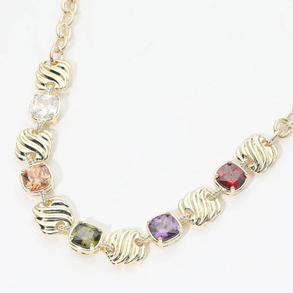 Gemstone Garden Necklace- 14K Gold Dipped