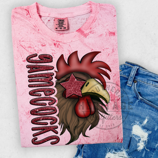 Cocky Faux Glitter Mascot Tee