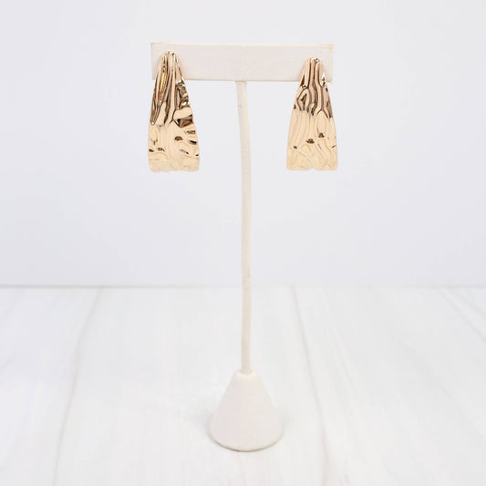 Livorno Textured Hoop Earring WR Gold