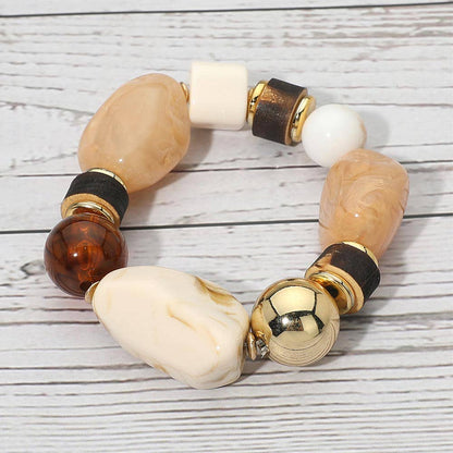 Chunky Resin Beaded Stretch Bracelet