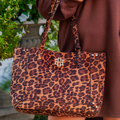 Sophie Studded Tote- Spotted Saddle- by Caroline Hill