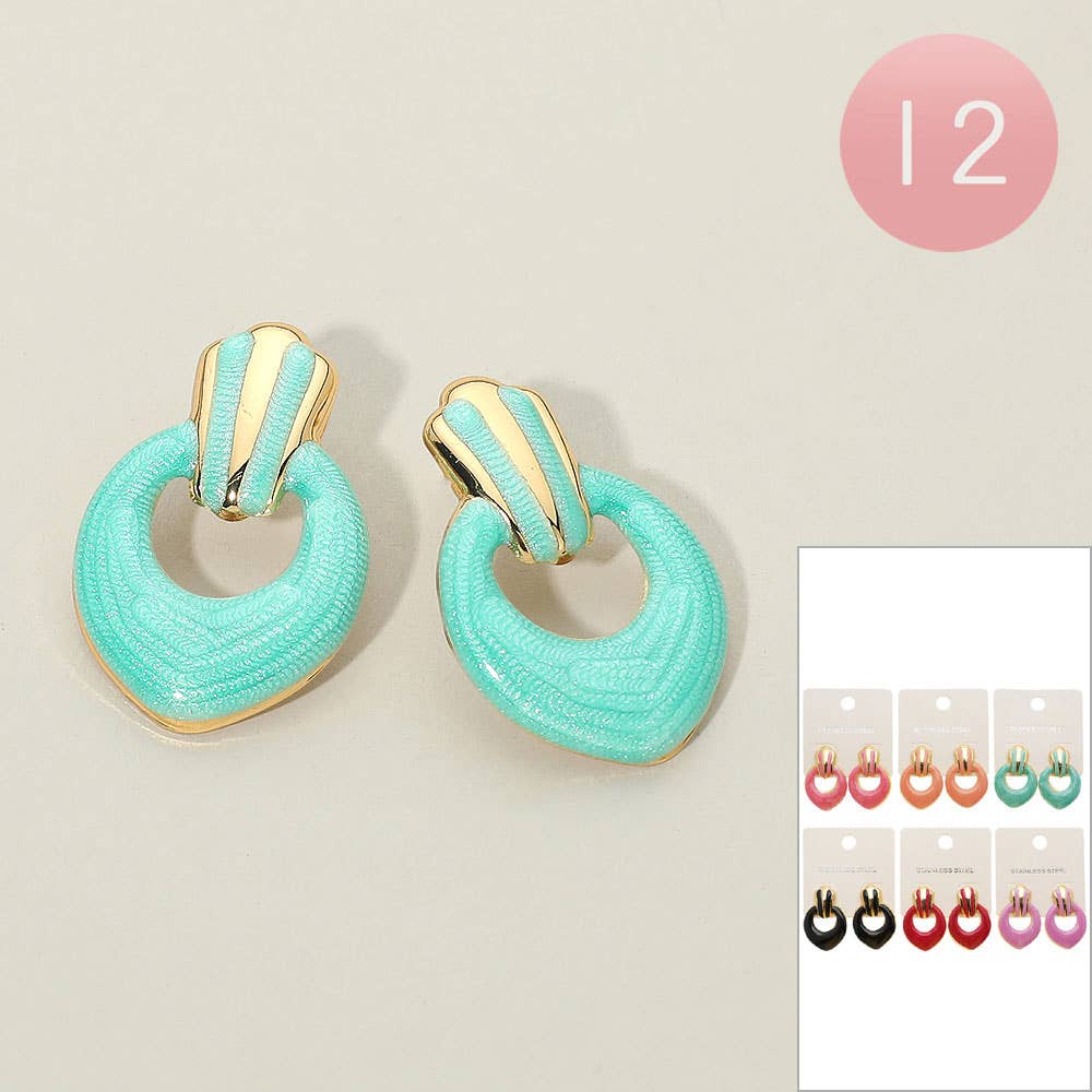 Enamel Door Knocker Earrings