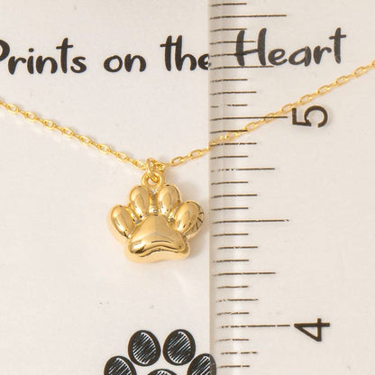 Paw Pendant Necklace- Gold Dipped