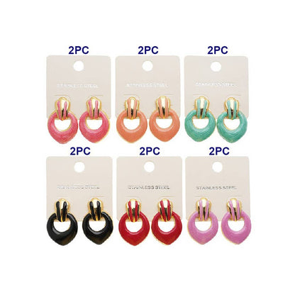 Enamel Door Knocker Earrings