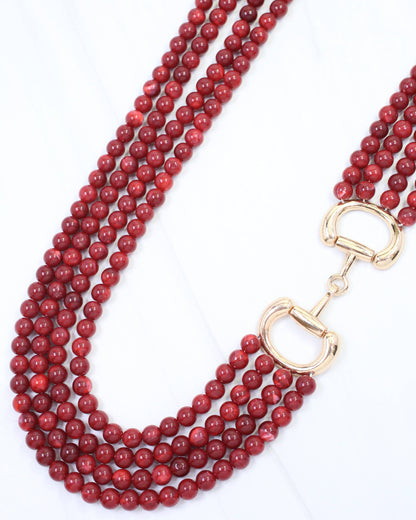 Braelyn Horsebit Beaded Layered Necklace by Caroline Hill
