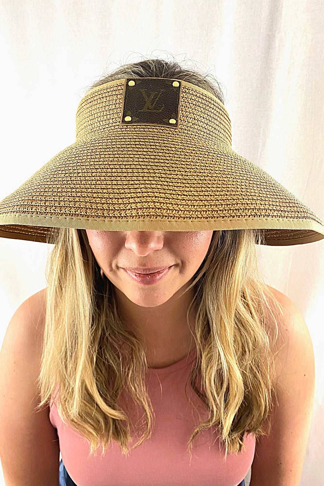 Louis Vuitton- Upcycled Rollable Packable Straw Visor