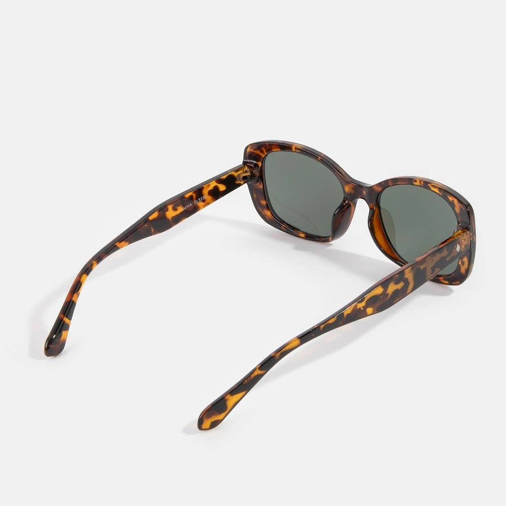 Chunky Wrap Rectangle With Diamond Stud Sunglasses