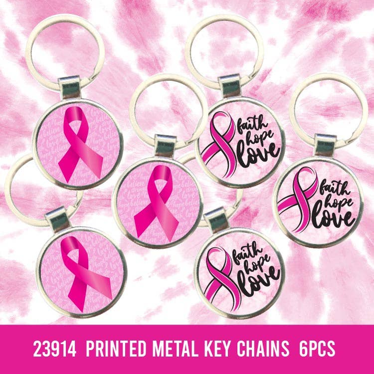 Metal Keychain Breast Cancer Awareness