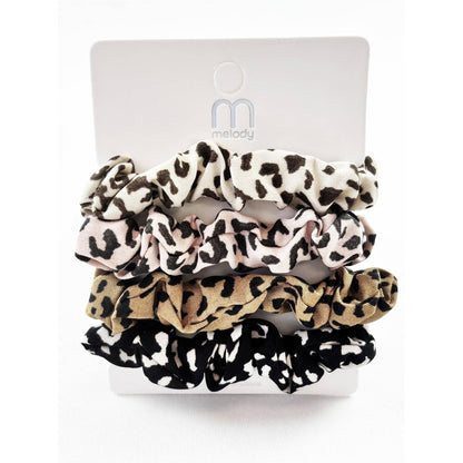 Cheetah Scrunchies- Set of 4