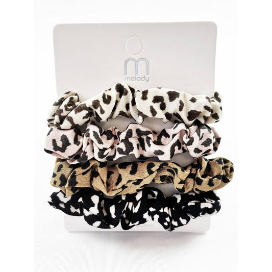 Cheetah Scrunchies- Set of 4