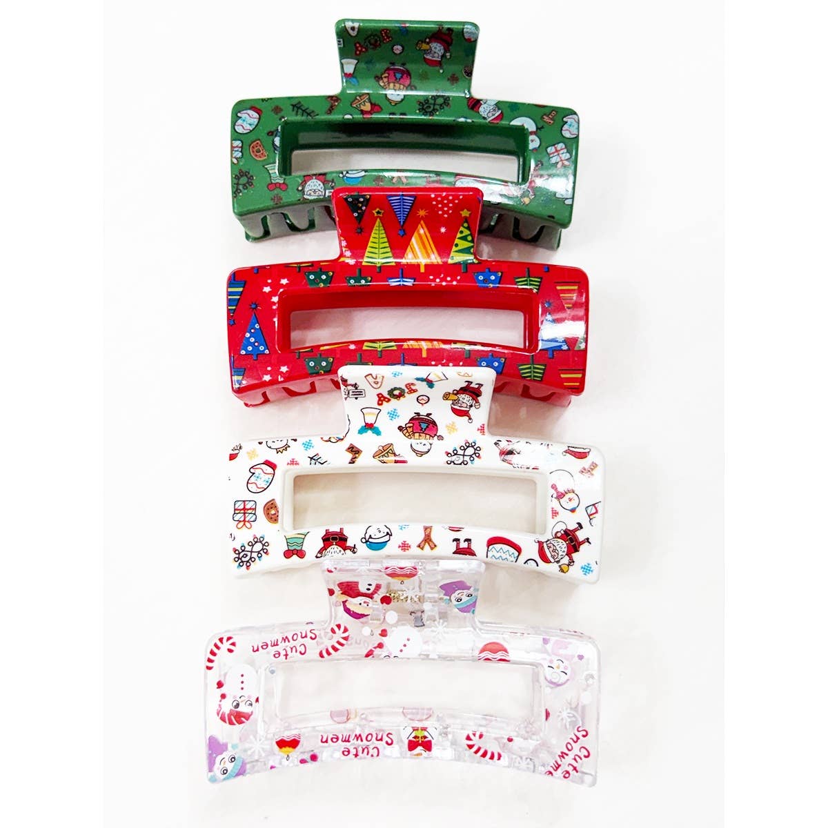 Christmas Rectangle Hair Claw