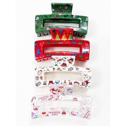 Christmas Rectangle Hair Claw