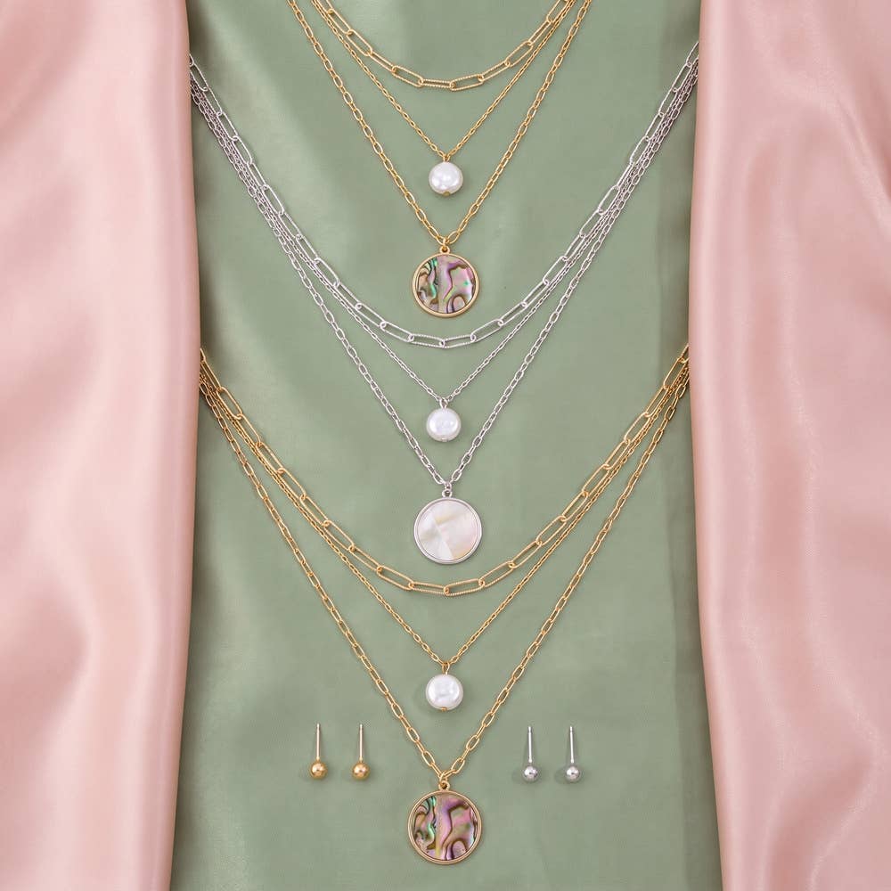 Mother Of Pearl Pendant Necklace