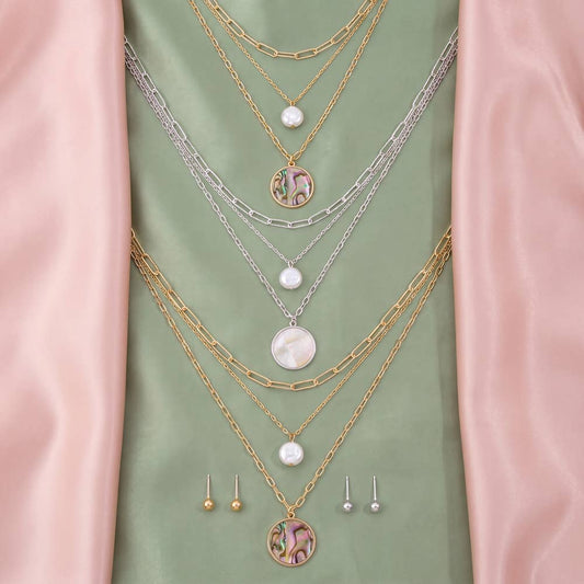 Mother Of Pearl Pendant Necklace