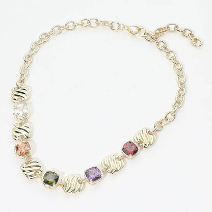 Gemstone Garden Necklace- 14K Gold Dipped