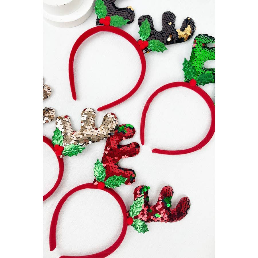 Sparkling Deer Antlers Sequins Headband
