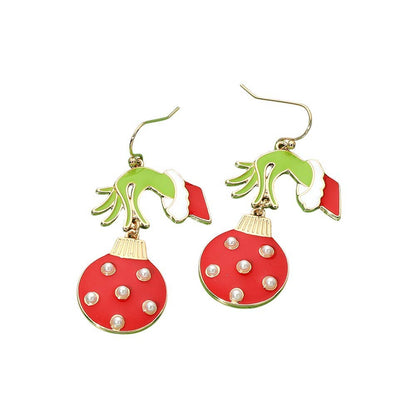 Grinch Christmas Ornament Earrings