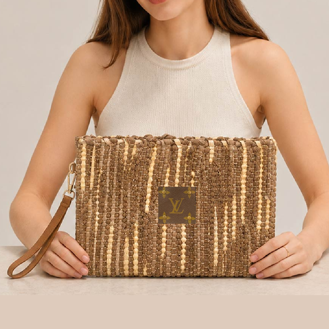 Upcycled Textured Wristlet
