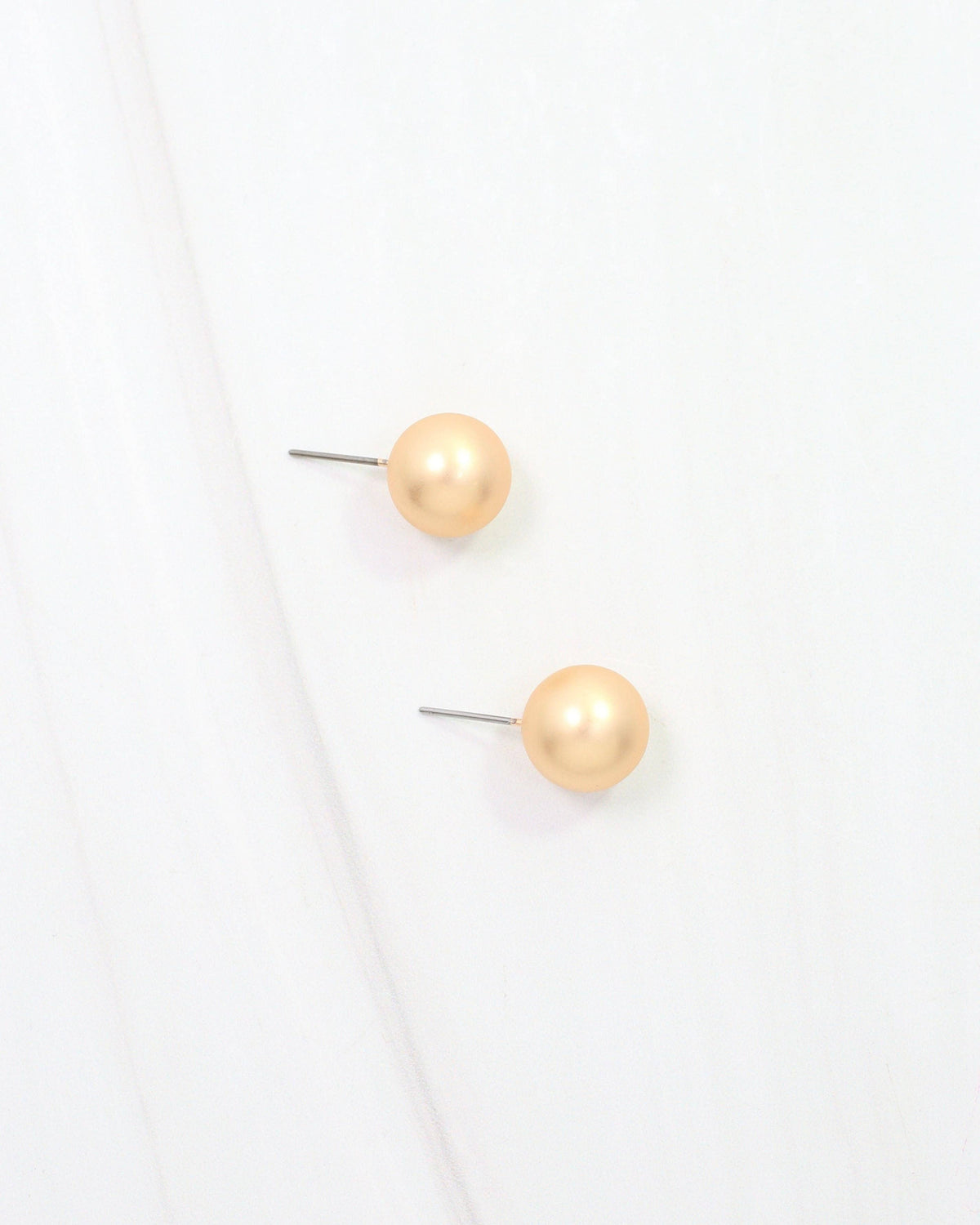 Bailey Medium Ball Earring- Worn Gold- by Caroline Hill