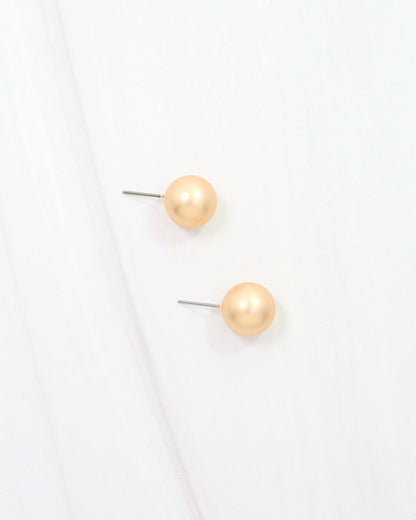 Bailey Medium Ball Earring- Worn Gold- by Caroline Hill