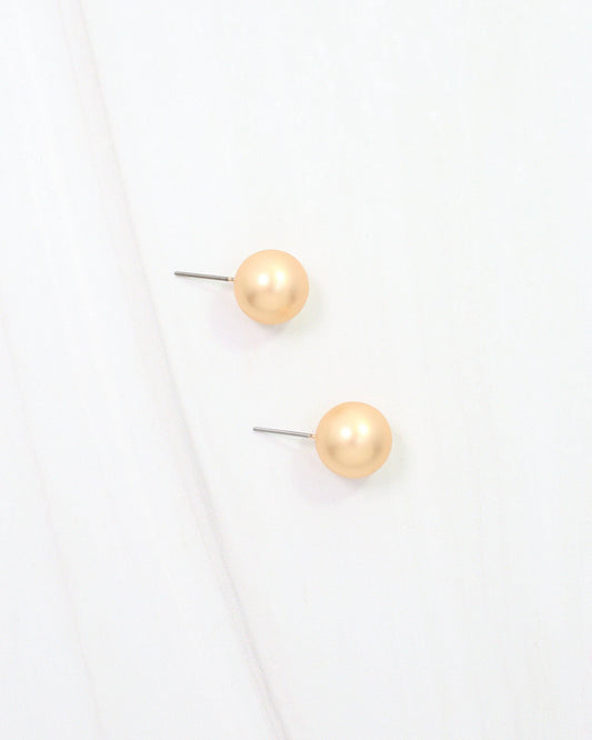 Bailey Medium Ball Earring- Worn Gold- by Caroline Hill