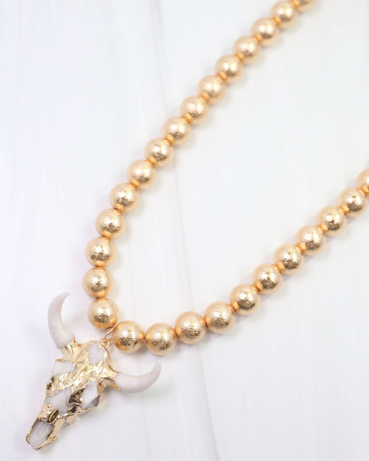 Parkes Beaded Bull Necklace by Caroline Hill