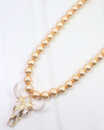 Parkes Beaded Bull Necklace by Caroline Hill