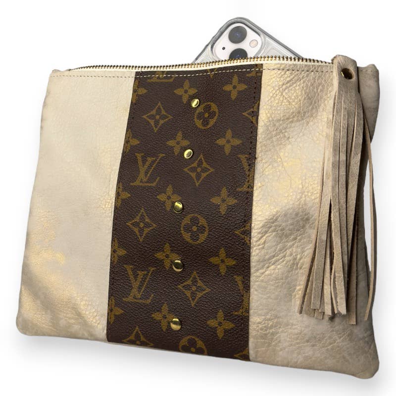 Louis Vuitton- Caroline Crossbody - Upcycled Monogram - Stone