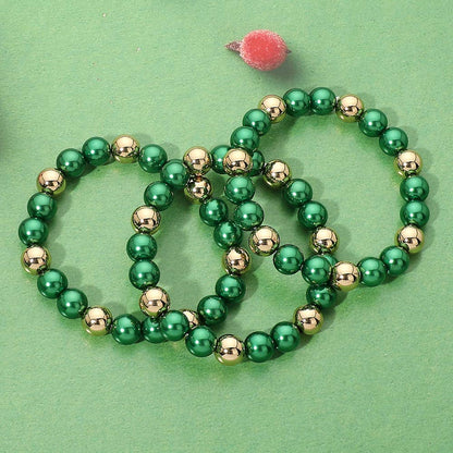 3PCS - Christmas Beaded Stretch Multi Layered Bracelets