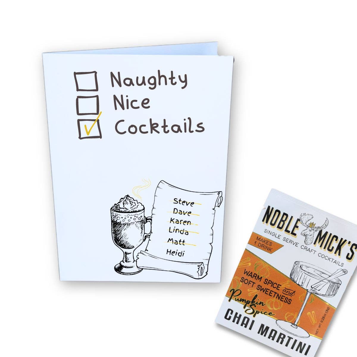 Cocktail and Cards / Naughty, Nice, Cocktails Card