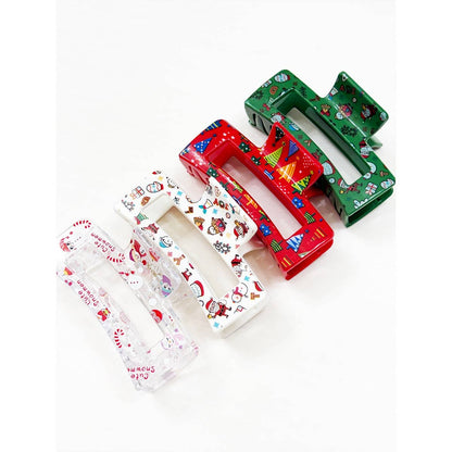 Christmas Rectangle Hair Claw