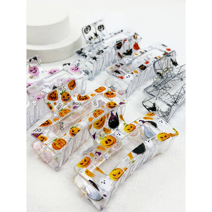 Printed Halloween Theme Hair Claw Clip