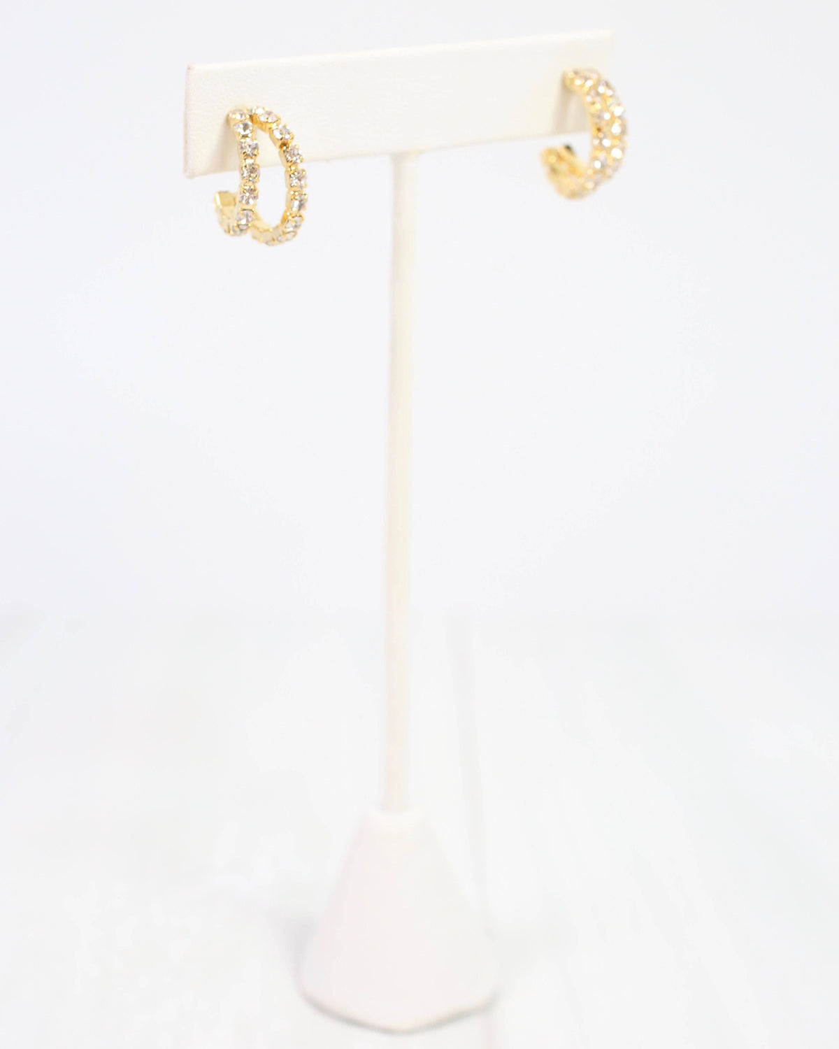 Crystal Rounded Double Hoops by Caroline Hill
