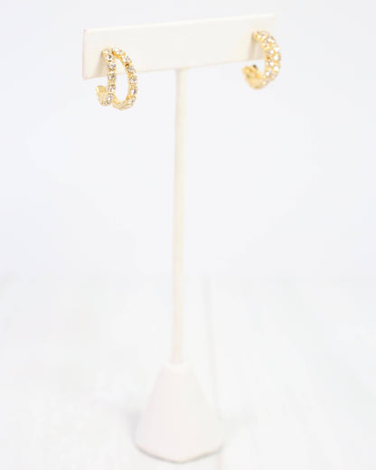 Crystal Rounded Double Hoops by Caroline Hill