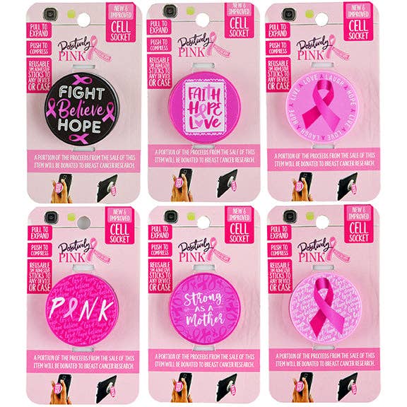 Breast Cancer Awareness Pop Socket Grip Assortment