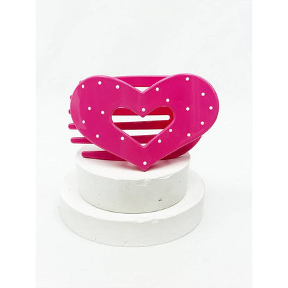 Polka Dot Heart Flat Hair Clip