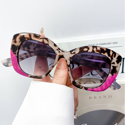 Leopard Print Retro Sunglasses- Cat Eye