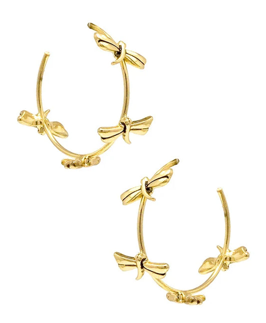 Dragonfly Hoop Earrings
