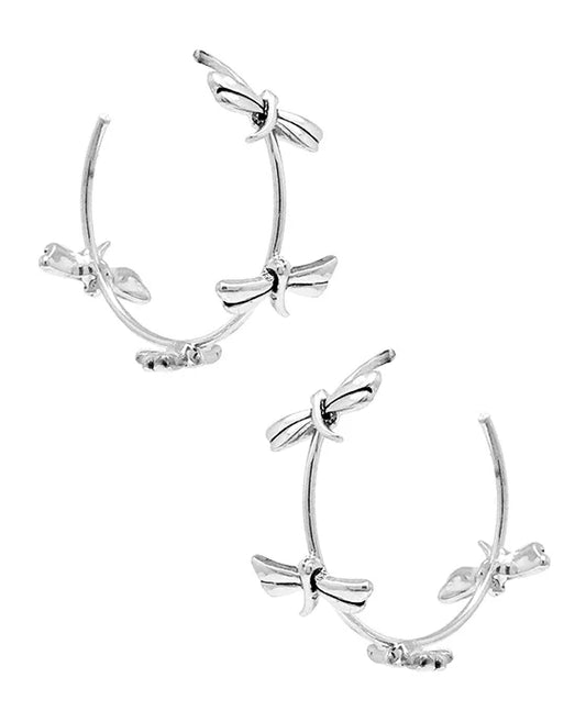 Dragonfly Hoop Earrings