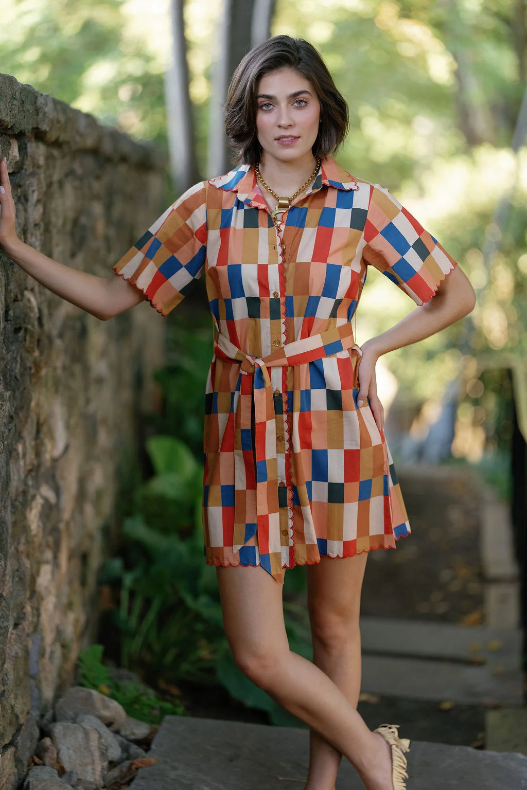 Monica Scalloped Mini Dress by Briton Court
