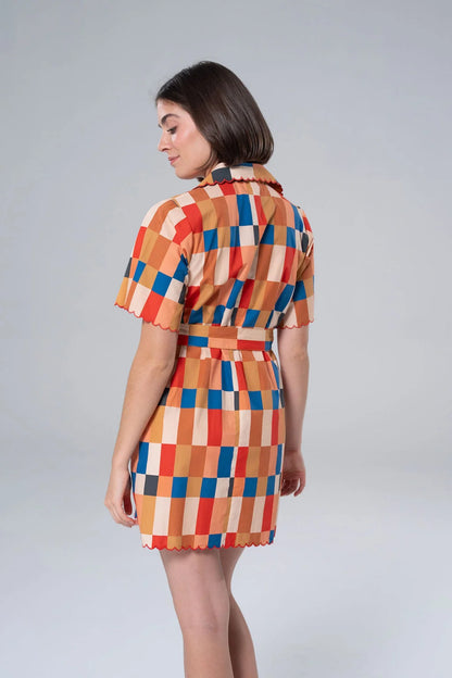 Monica Scalloped Mini Dress by Briton Court