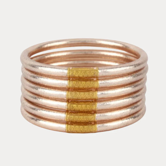 BuDhaGirl Champagne All Weather Bangles (Set of 6) -Extra Large
