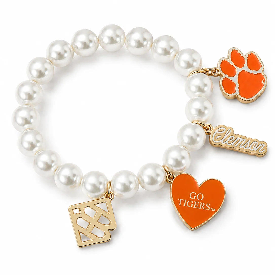 Gameday Pearl Charm Bracelet