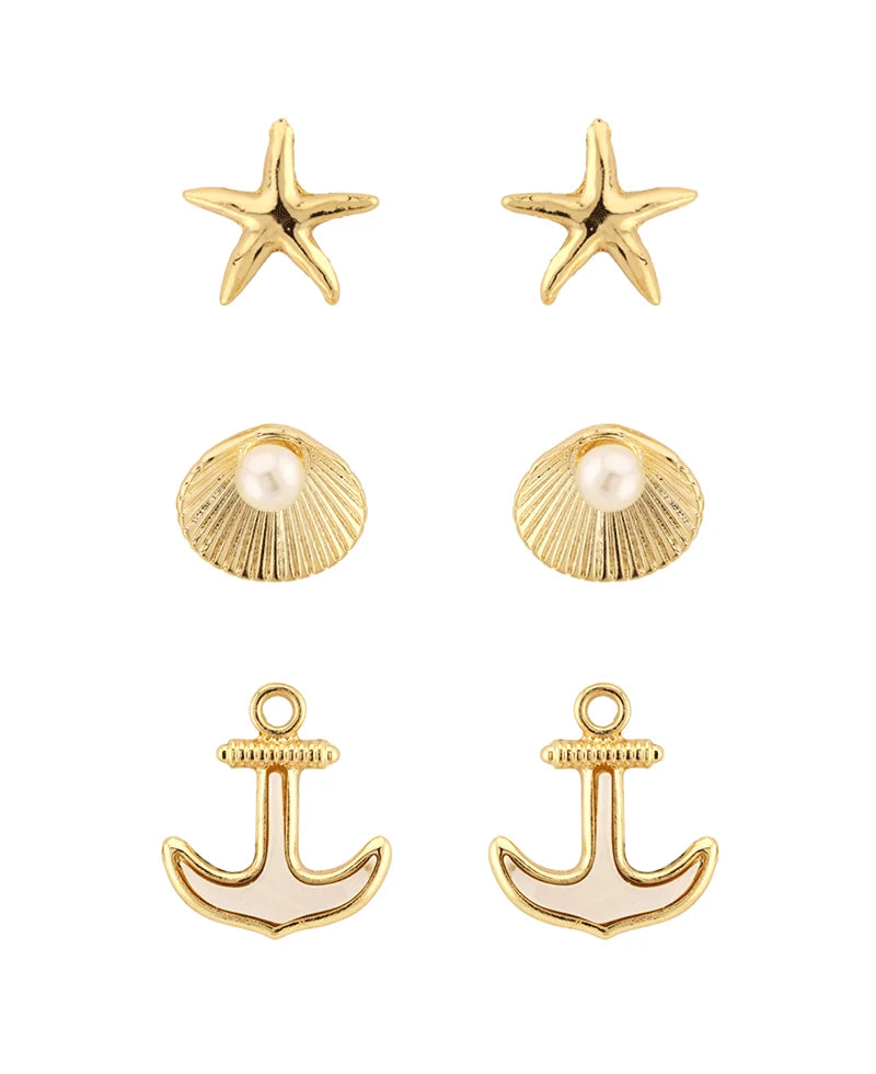Sea Life Set of 3 Earrings