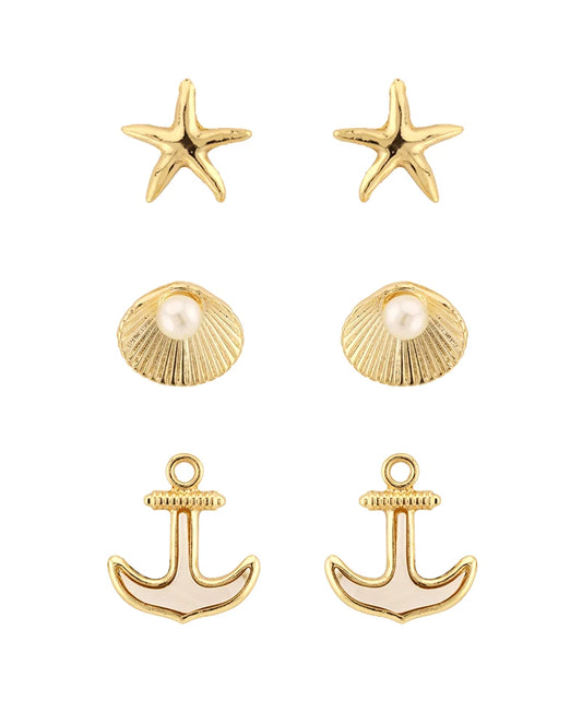 Sea Life Set of 3 Earrings