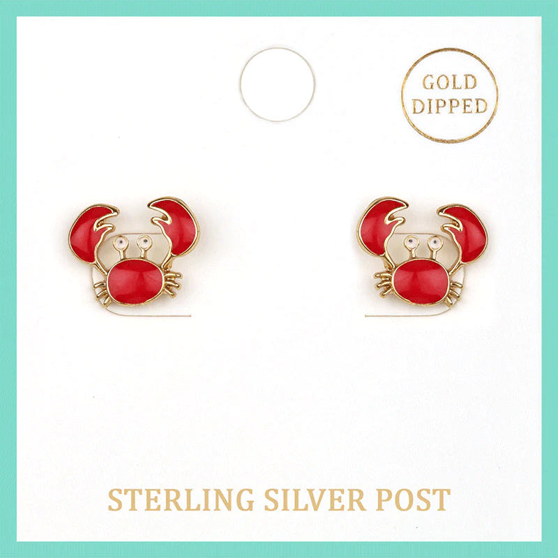 Epoxy Sterling Silver Crab Post Earring
