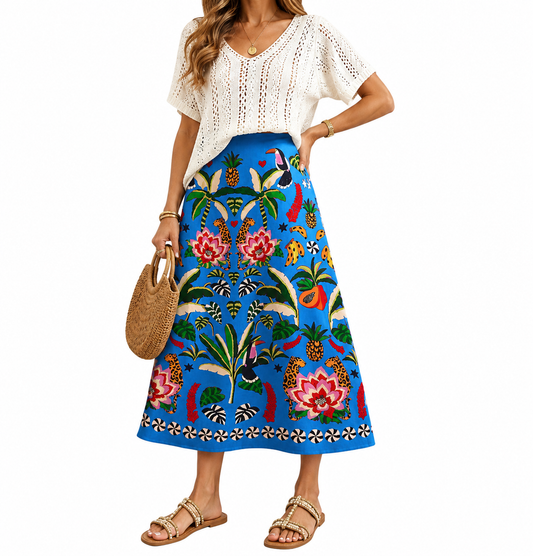 Tahiti Night Skirt Blue