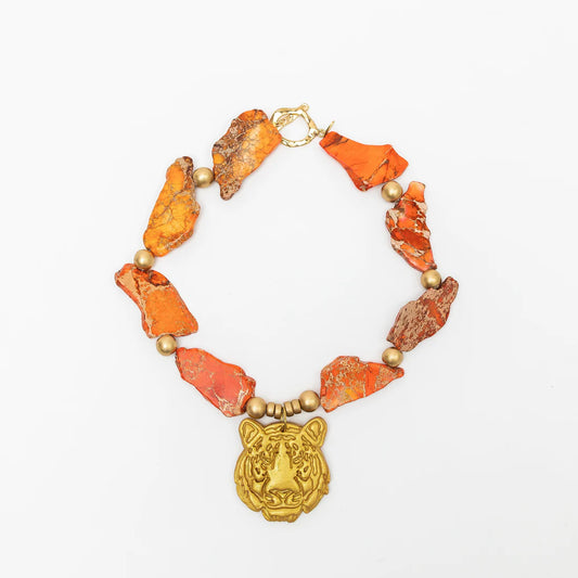 Orange Jasper Nugget Tiger 18" Necklace by Hidden Truth