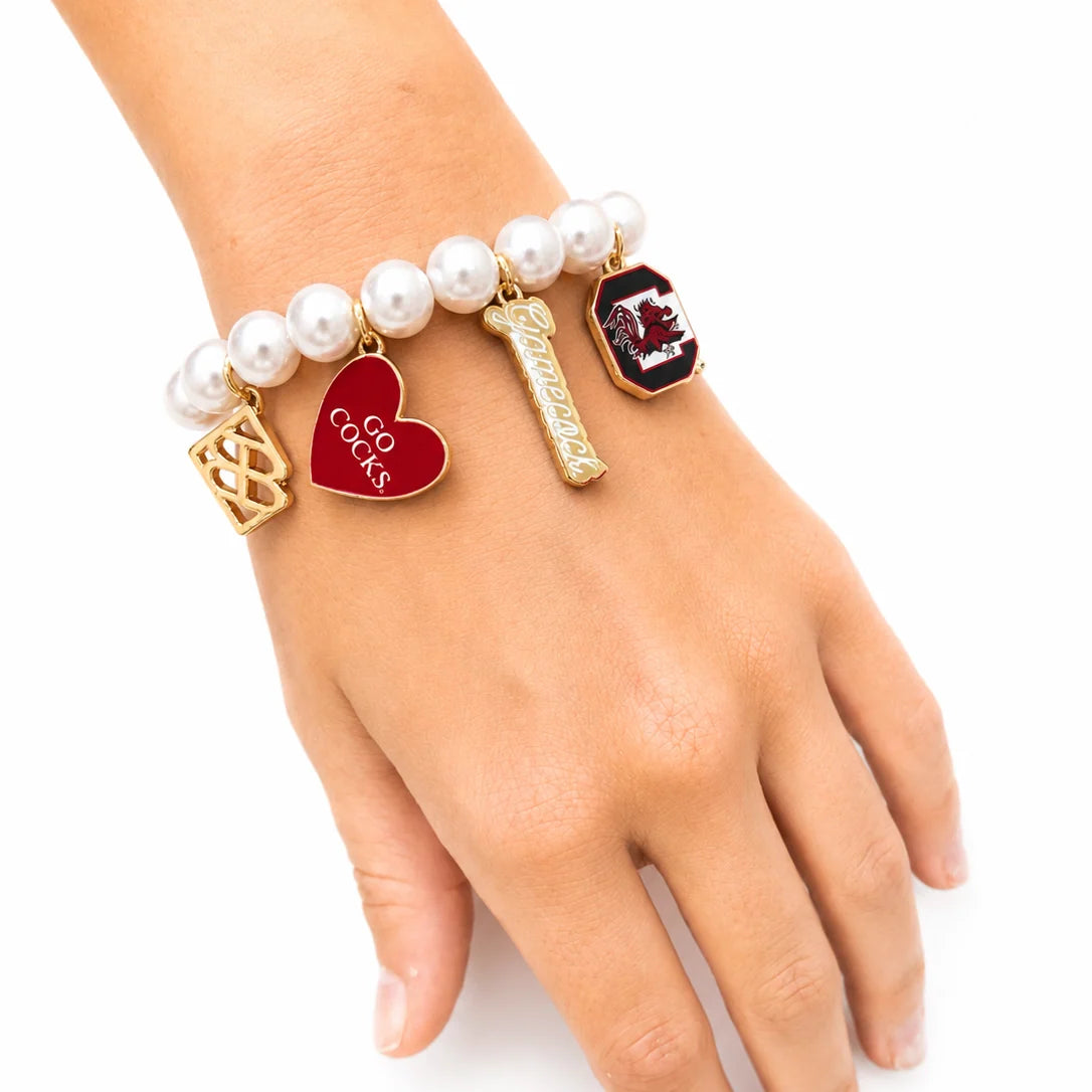 Gameday Pearl Charm Bracelet