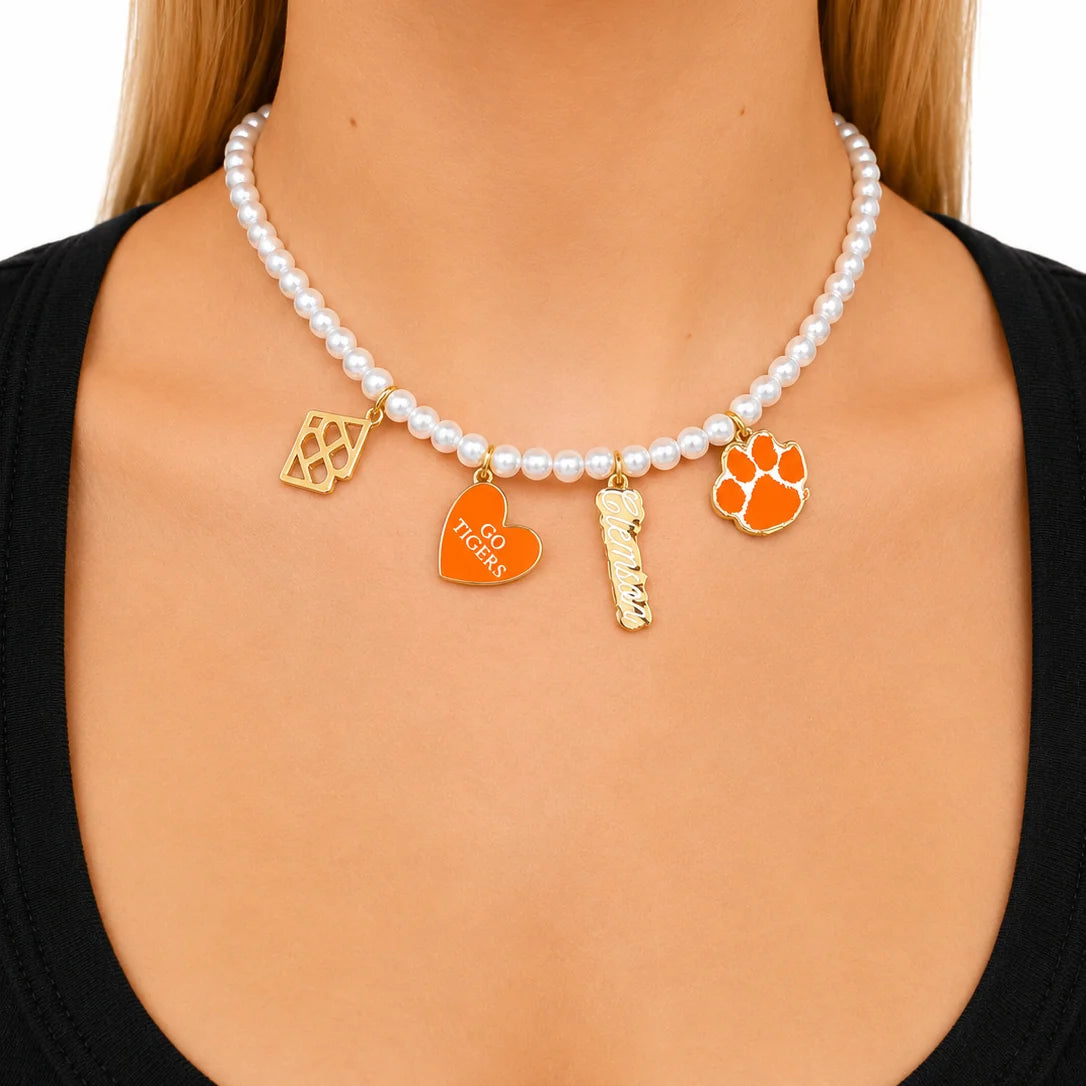 Gameday Pearl Charm Necklace